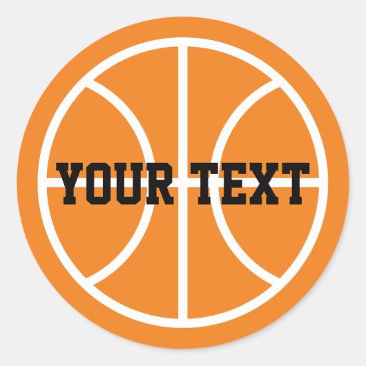 Autocollants de basket-ball ronds pour faveurs ou  (Devant)