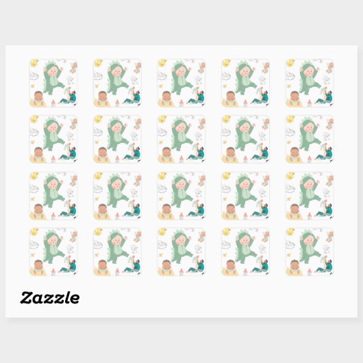 Autocollants de bébé garçon mignons – Autocollants (Feuille)