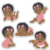 Autocollants de bébé noir américain africain migno (Devant)
