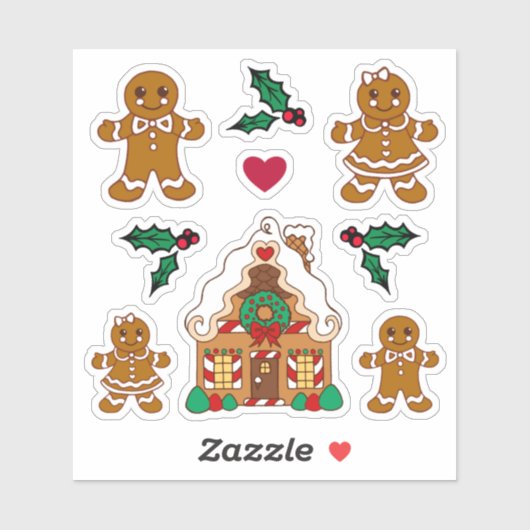 Autocollants de biscuits de Noël (Feuille)