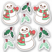 Autocollants de bonhomme de neige de Noël (Devant)