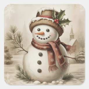 Autocollants de bonhomme de neige vintage