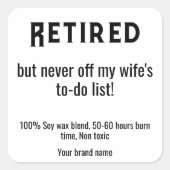 Autocollants de bougie de retraite en texte simple (Devant)