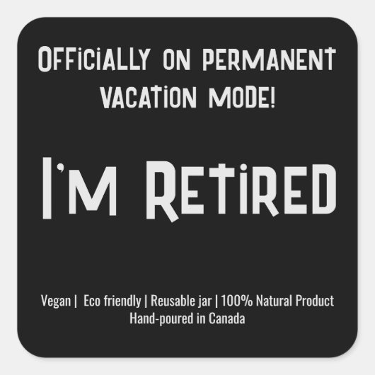 Autocollants de bougie de retraite en texte simple (Devant)