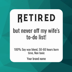 autocollants de bougie de retraite Simple Texte