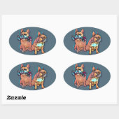 Autocollants de bouledogues français (Feuille)