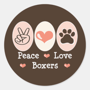 Autocollants de boxeurs d'amour de paix
