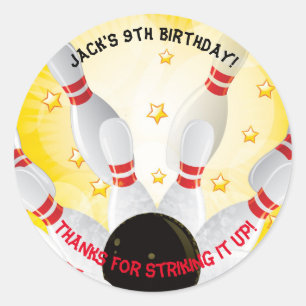 Autocollants de cadeau d'anniversaire de bowling