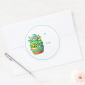 Autocollants de cadeau de cupcake Joyeux Anniversa (Enveloppe)