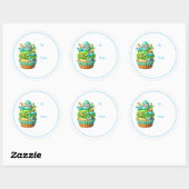 Autocollants de cadeau de cupcake Joyeux Anniversa (Feuille)