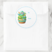 Autocollants de cadeau de cupcake Joyeux Anniversa (Sac)