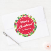 Autocollants de cadeau de Noël à points rétro (Enveloppe)