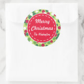 Autocollants de cadeau de Noël à points rétro (Sac)