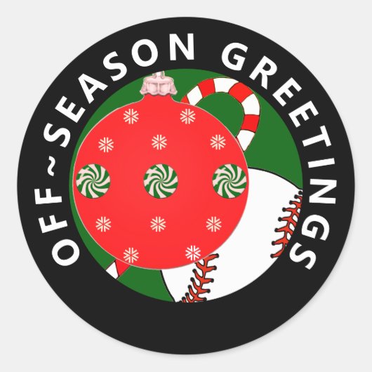 Autocollants de cadeau de Noël de baseball (Devant)