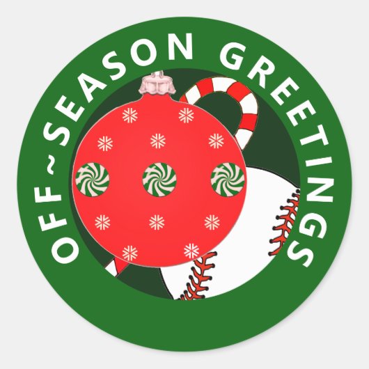 Autocollants de cadeau de Noël de baseball (Devant)