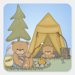 Autocollants de camping d'ours