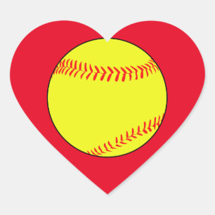 Autocollants de carrosserie de coeur de softball p