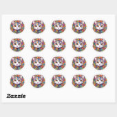 Autocollants de chat blanc (Feuille)