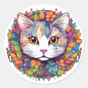 Autocollants de chat blanc