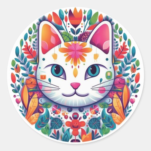 Autocollants de chat blanc (Devant)