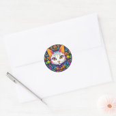Autocollants de chat blanc (Enveloppe)