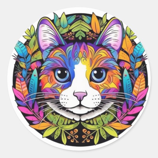 Autocollants de chat colorés (Devant)