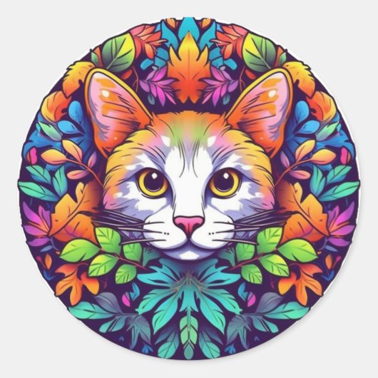 Autocollants de chat colorés (Devant)