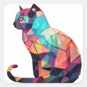 Autocollants de chat colorés