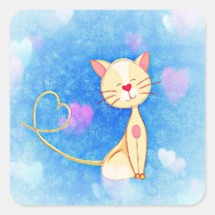 Autocollants de chat d'amour