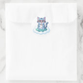 autocollants de chat de café d'astronef mignon (Sac)