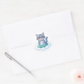 autocollants de chat de café d'astronef mignon (Enveloppe)