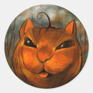 Autocollants de chat de citrouille d'Halloween