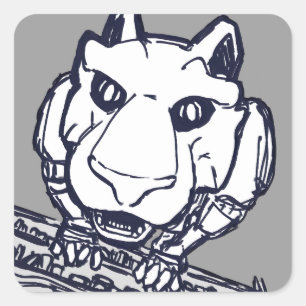 Autocollants de chat de robot de bibliothèque