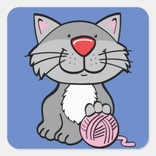 autocollants de chat et de fil