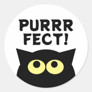 Autocollants de chat noir amusant avec guillemets 