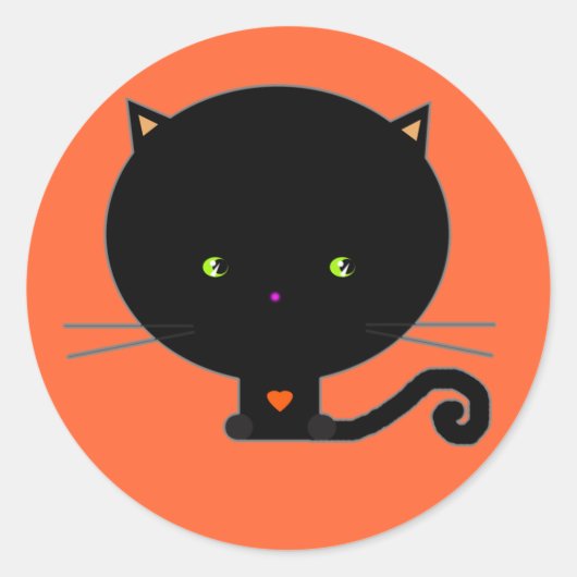 Autocollants de chat noir Halloween (Devant)