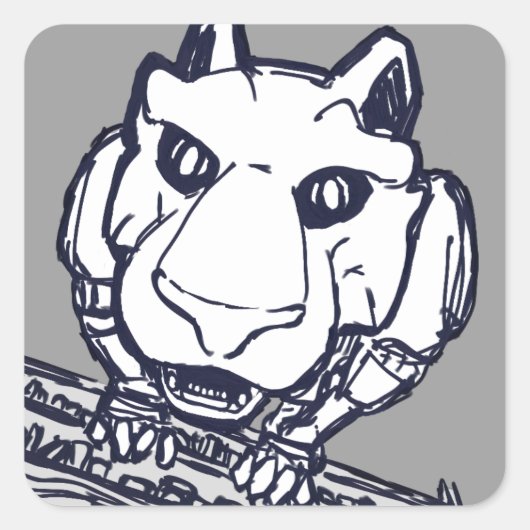 Autocollants de chat robot de la bibliothèque (Devant)