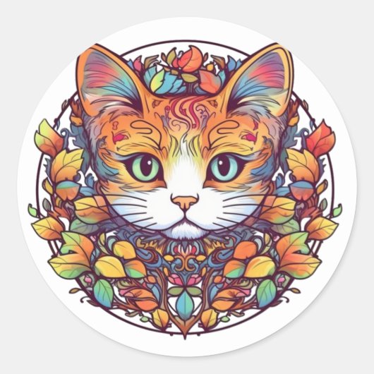 Autocollants de chat roux (Devant)