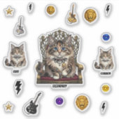 Autocollants de chat royal - Communs, Rares, Légen (Devant)