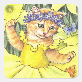 Autocollants de chaton de jonquille