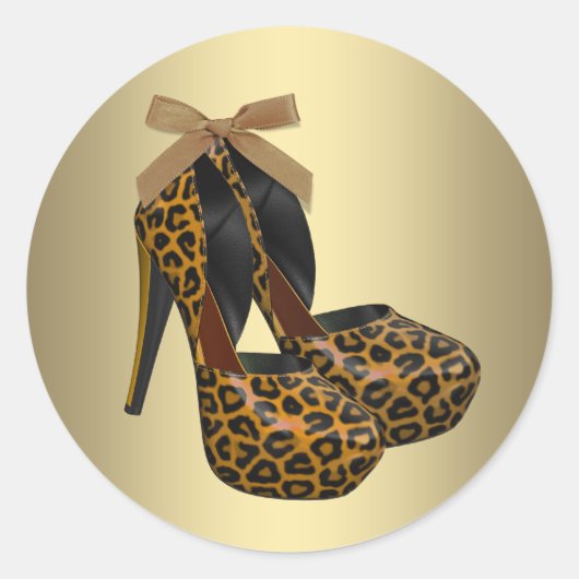 Autocollants de chaussures à talons hauts en or no (Devant)
