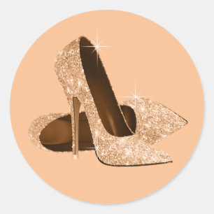 Autocollants de chaussures à talons hauts pêche