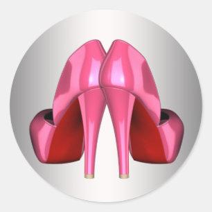 Autocollants de chaussures à talons hauts rose jol