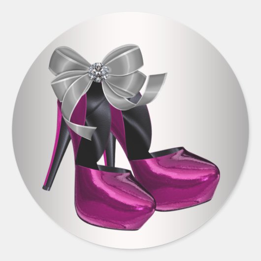 Autocollants de chaussures à talons hauts rose vif (Devant)