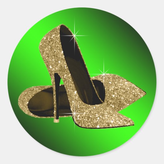 Autocollants de chaussures à talons hauts verts et (Devant)