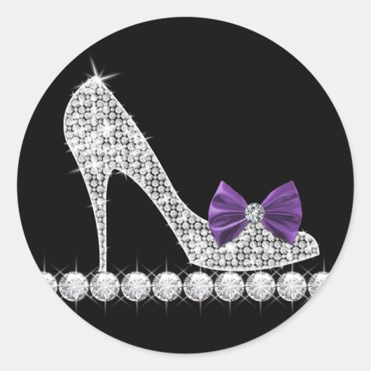 Autocollants de chaussures à talons hauts violets (Devant)