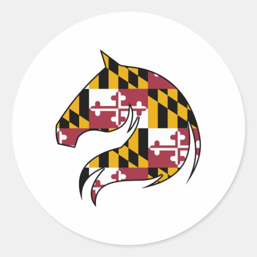 Autocollants de cheval de drapeau du Maryland (Devant)