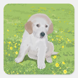 Autocollants de chien chiot Retriever doré adoré