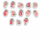 Autocollants de chiffres Câlins de Hérisson | Lett (Devant)