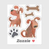 Autocollants de chiots mignons pour amateurs de ch (Feuille)